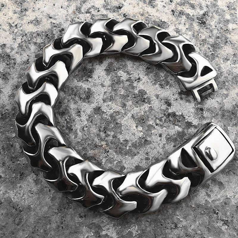 Ceramic Link Bracelet - Punk Rock Viking Cuban Curb Bracelet