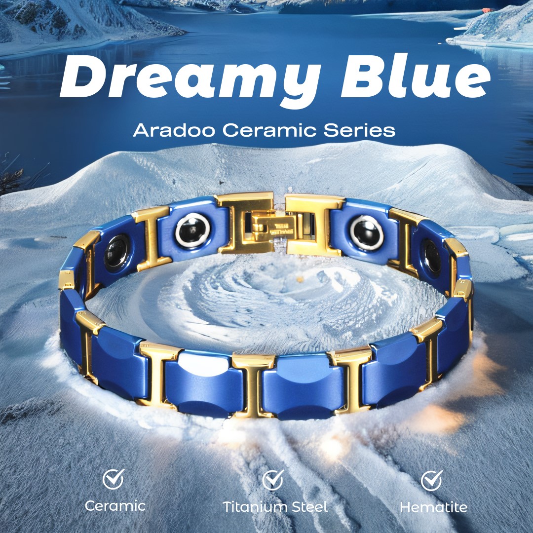 Ceramic Link Bracelet - Dreamy Blue Ceramic Bracelet Titanium Steel