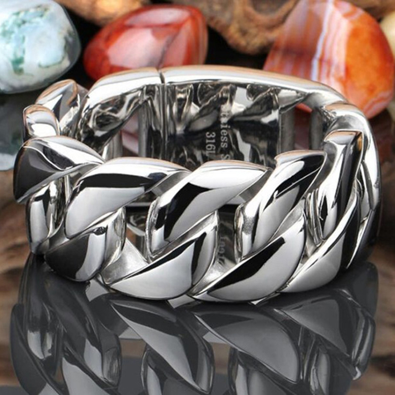 Ceramic Link Bracelet - 20/26/31MM 316L Stainless Steel Curb Cuban
