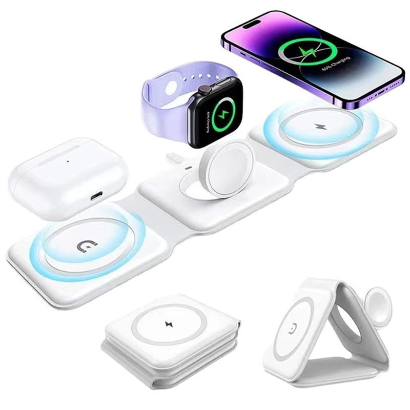 Watch Charger Cable - 3-in-1 Magnetic Folding Wireless Charger, 15W