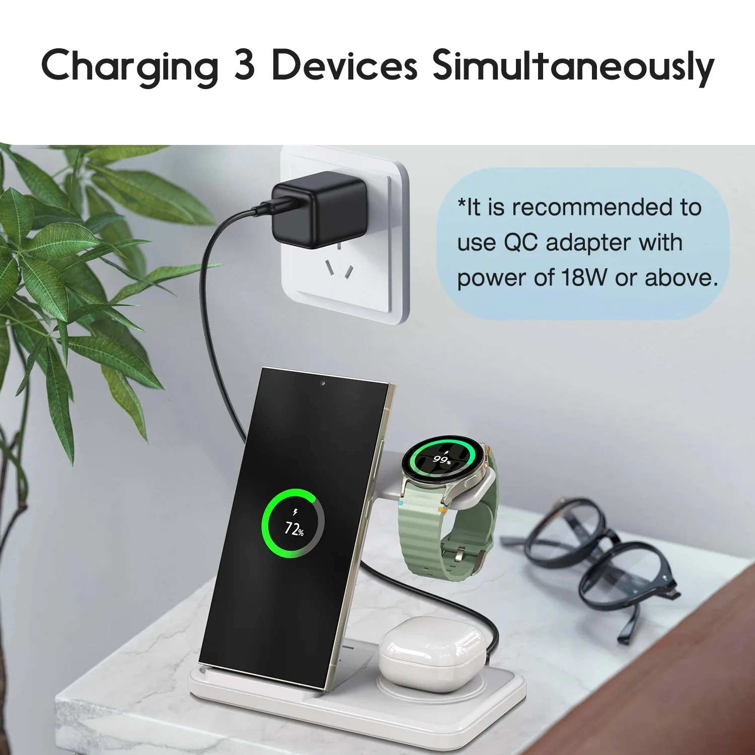 Desktop 3-in-1 Wireless Charge - огляд і ціна Watch Charger Cable