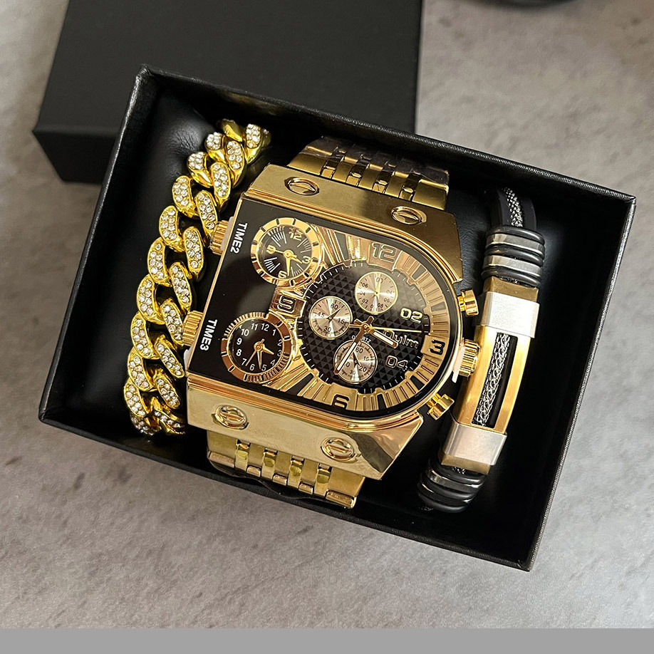 Men's luxury rectangular gold  - огляд і ціна Smartwatch Face
