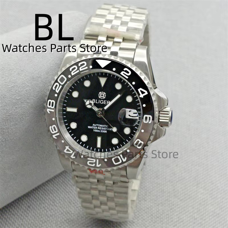 BLIGER 40mm Men's Watch NH35 A - огляд і ціна Ceramic Link Bracelet
