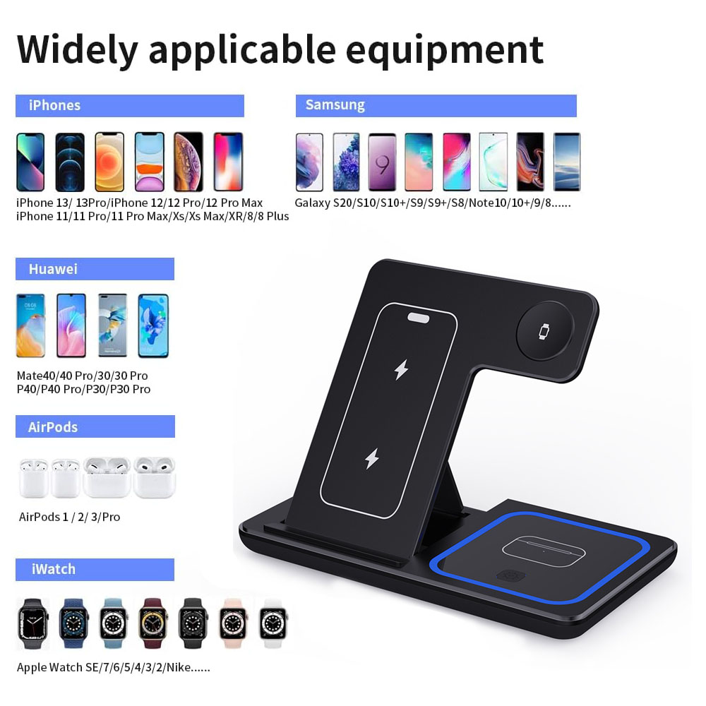 15W 3 in 1 Wireless Charger St - огляд і ціна Watch Charger Cable