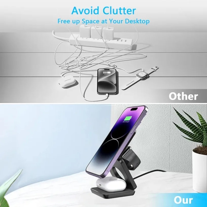 3 in 1 Foldable Magnetic Wirel - огляд і ціна Watch Charger Cable