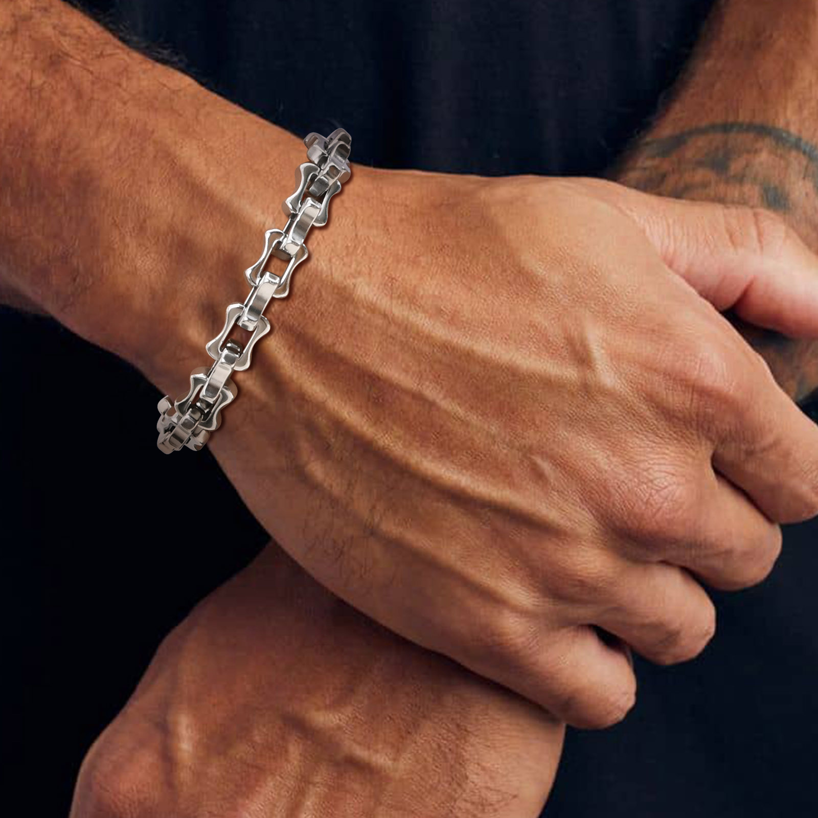 Vnox Heavy Bold Mens Chain Bra - огляд і ціна Ceramic Link Bracelet