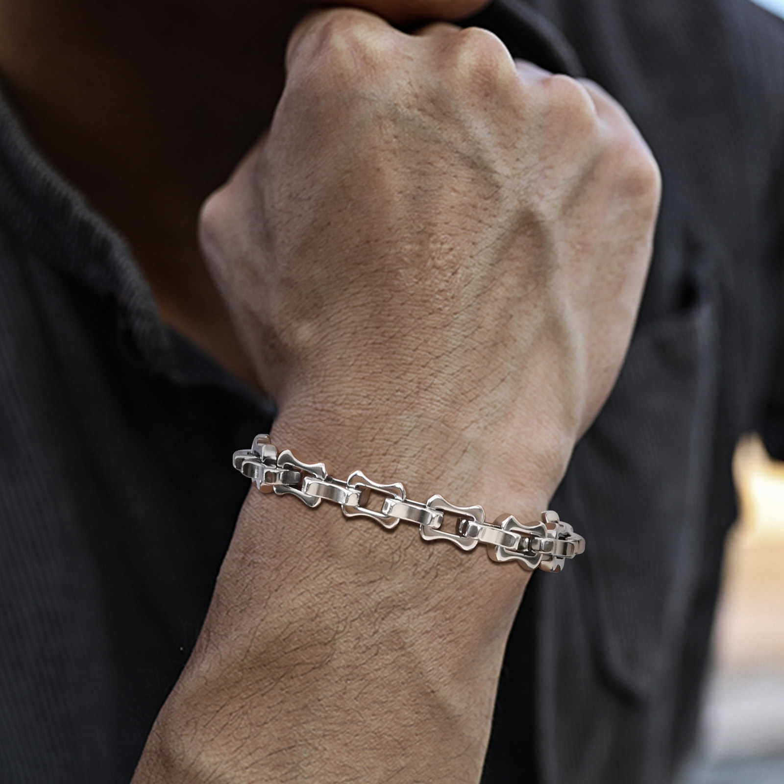 Vnox Heavy Bold Mens Chain Bra - огляд і ціна Ceramic Link Bracelet